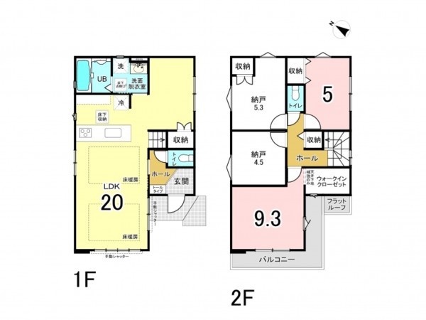 相模原市南区東林間、新築一戸建ての間取り画像です