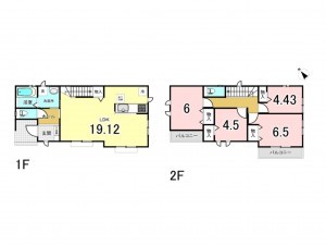 相模原市南区西大沼、新築一戸建ての間取り画像です