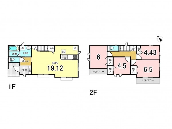 相模原市南区西大沼、新築一戸建ての間取り画像です
