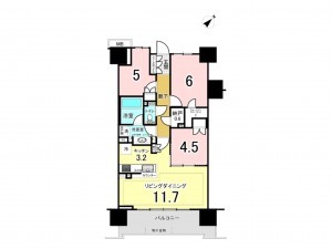 相模原市南区相模大野、マンションの間取り画像です