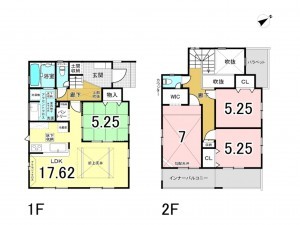 相模原市南区若松、新築一戸建ての間取り画像です