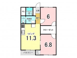 相模原市南区東林間、マンションの間取り画像です