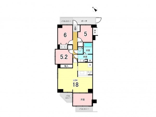 相模原市南区大野台、マンションの間取り画像です
