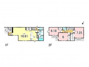 相模原市南区相南、新築一戸建ての間取り画像です