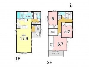 相模原市南区上鶴間本町、新築一戸建ての間取り画像です