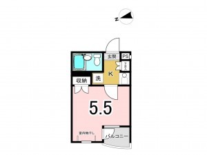 相模原市南区旭町、マンションの間取り画像です