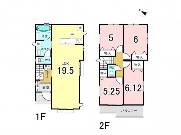 相模原市南区相模台、新築一戸建ての間取り画像です