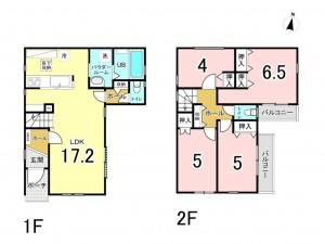 相模原市南区文京、新築一戸建ての間取り画像です