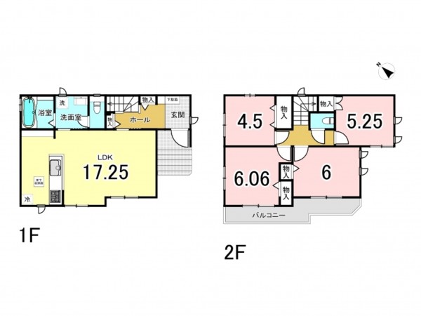 相模原市南区上鶴間、新築一戸建ての間取り画像です