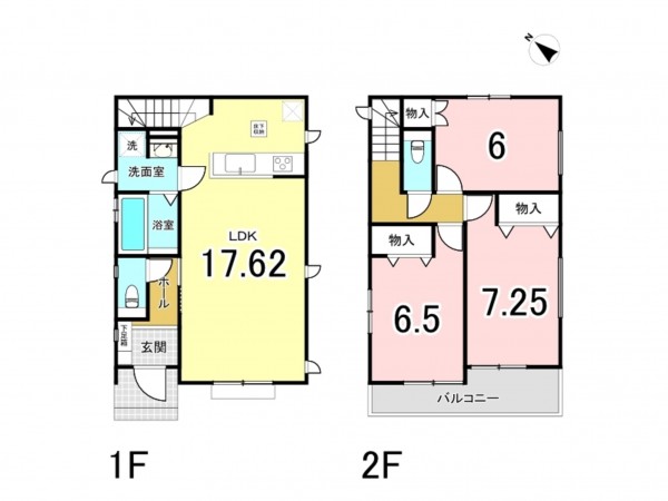 相模原市南区上鶴間、新築一戸建ての間取り画像です