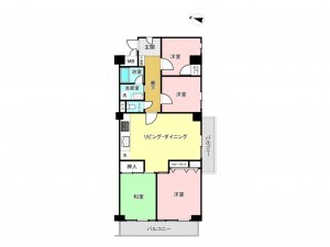 相模原市南区南台、マンションの間取り画像です