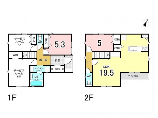 相模原市南区相南、新築一戸建ての間取り画像です