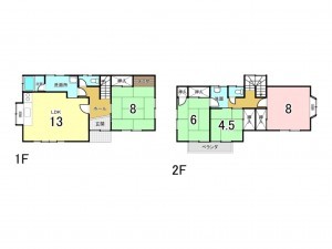 相模原市南区麻溝台、中古一戸建ての間取り画像です