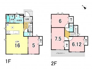相模原市南区東大沼、新築一戸建ての間取り画像です
