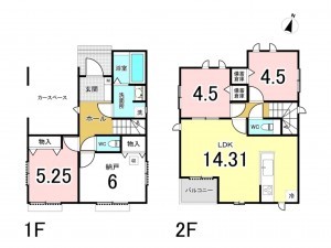 相模原市南区相南、新築一戸建ての間取り画像です