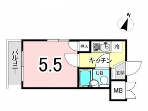相模原市南区相南、マンションの間取り画像です