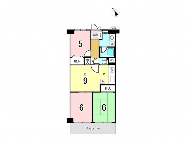 相模原市南区上鶴間本町、マンションの間取り画像です