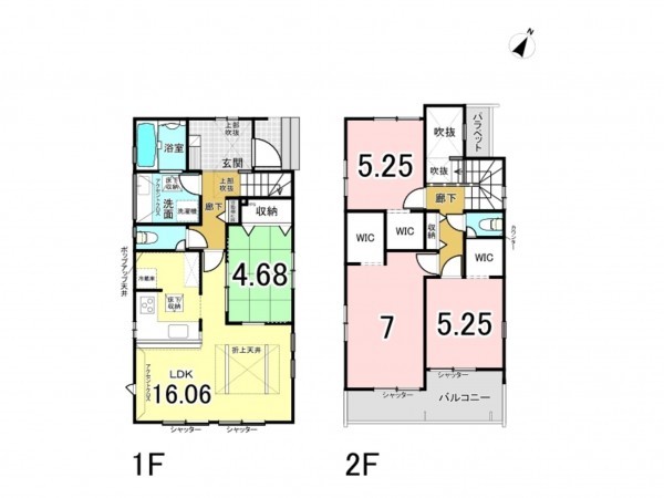 相模原市南区相模台、新築一戸建ての間取り画像です
