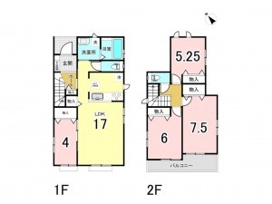 相模原市南区西大沼、新築一戸建ての間取り画像です