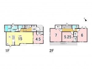 相模原市南区西大沼、新築一戸建ての間取り画像です