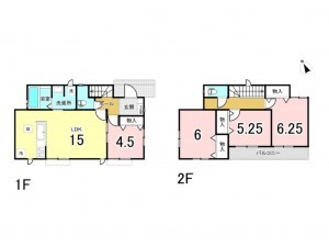 相模原市南区西大沼、新築一戸建ての間取り画像です
