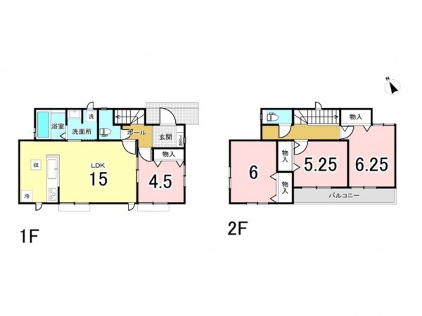 相模原市南区西大沼、新築一戸建ての間取り画像です