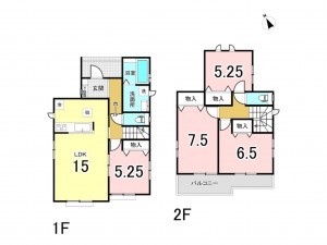 相模原市南区西大沼、新築一戸建ての間取り画像です