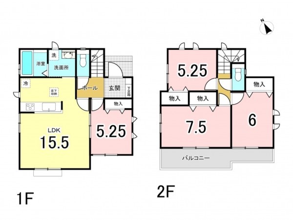 相模原市南区西大沼、新築一戸建ての間取り画像です