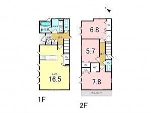 相模原市南区若松、中古一戸建ての間取り画像です