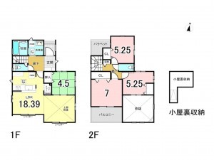 相模原市南区下溝、新築一戸建ての間取り画像です