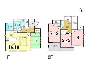 相模原市南区新戸、新築一戸建ての間取り画像です