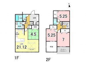 相模原市南区新戸、新築一戸建ての間取り画像です