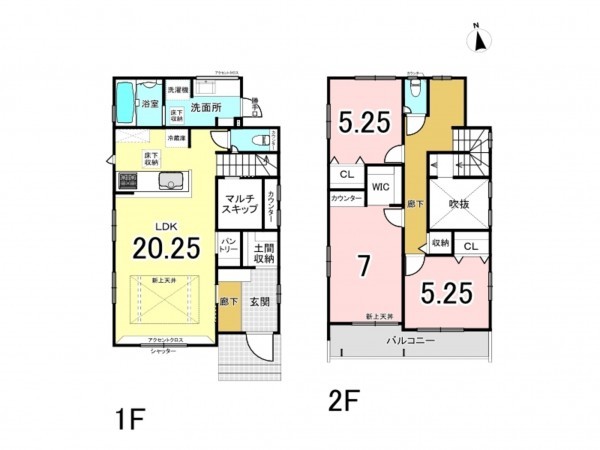 相模原市南区新戸、新築一戸建ての間取り画像です