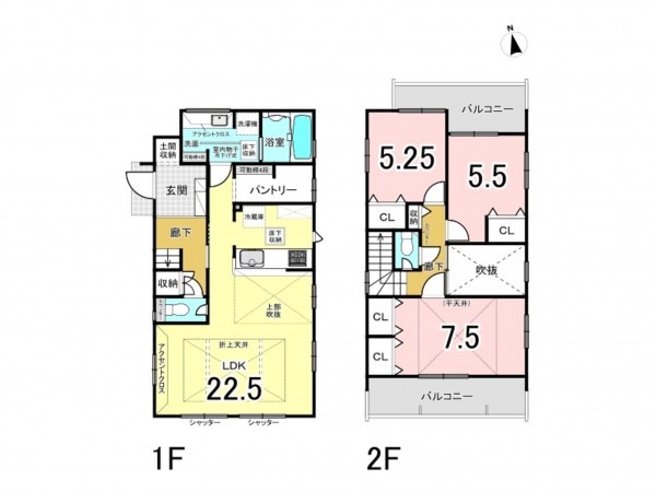 相模原市南区新戸、新築一戸建ての間取り画像です