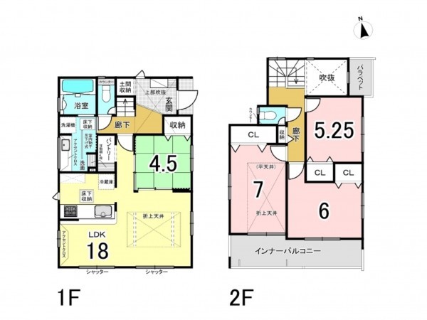 相模原市南区新戸、新築一戸建ての間取り画像です