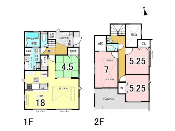 相模原市南区新戸、新築一戸建ての間取り画像です