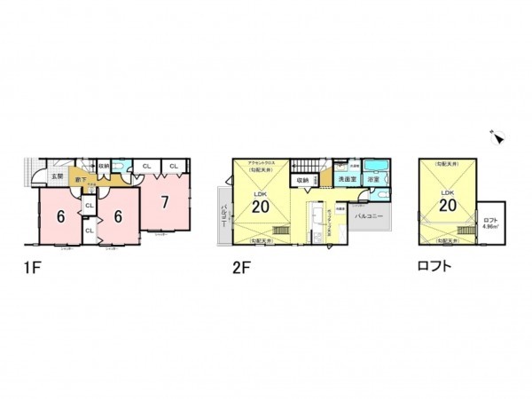 相模原市南区御園、新築一戸建ての間取り画像です
