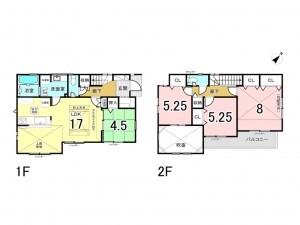 相模原市南区御園、新築一戸建ての間取り画像です