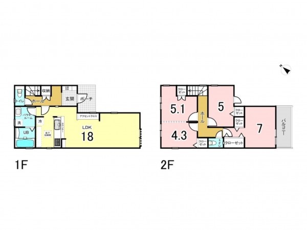 相模原市南区豊町、新築一戸建ての間取り画像です