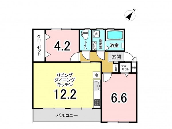 相模原市南区相武台団地、マンションの間取り画像です