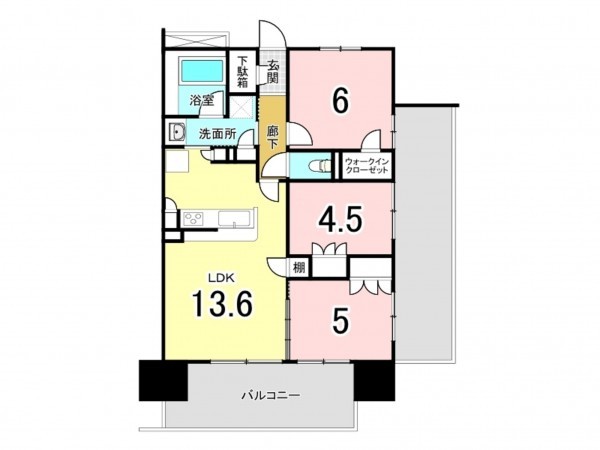 相模原市南区上鶴間本町、マンションの間取り画像です