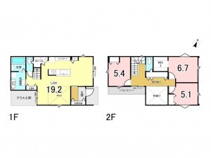 相模原市南区相模台、新築一戸建ての間取り画像です