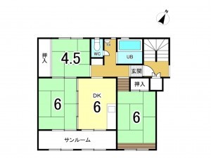 相模原市南区相武台、マンションの間取り画像です