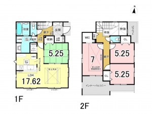 相模原市南区麻溝台、新築一戸建ての間取り画像です