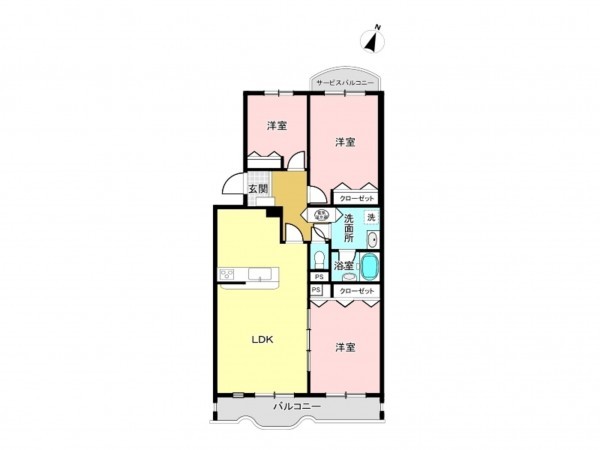 相模原市南区上鶴間本町、マンションの間取り画像です