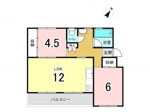 相模原市南区相武台団地、マンションの間取り画像です