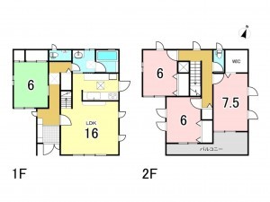 相模原市南区上鶴間本町、中古一戸建ての間取り画像です