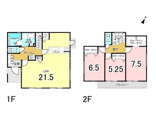 相模原市南区相模台、新築一戸建ての間取り画像です