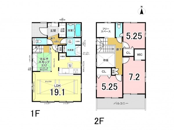 相模原市南区新戸、新築一戸建ての間取り画像です