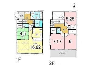 相模原市南区新戸、新築一戸建ての間取り画像です